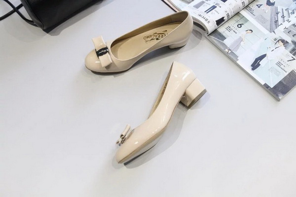 Ferragamo Shallow mouth Block heel Shoes Women--007